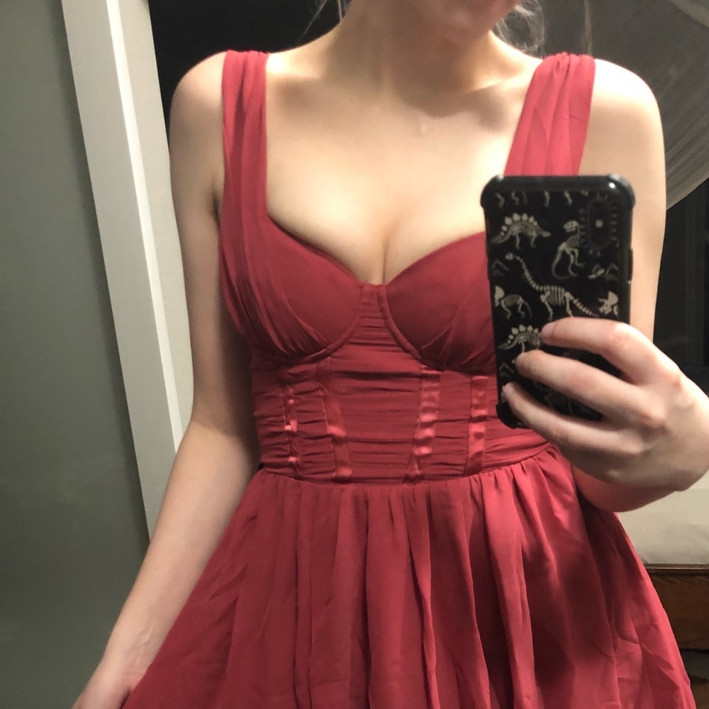 Gorgeous red burgundy drape dress